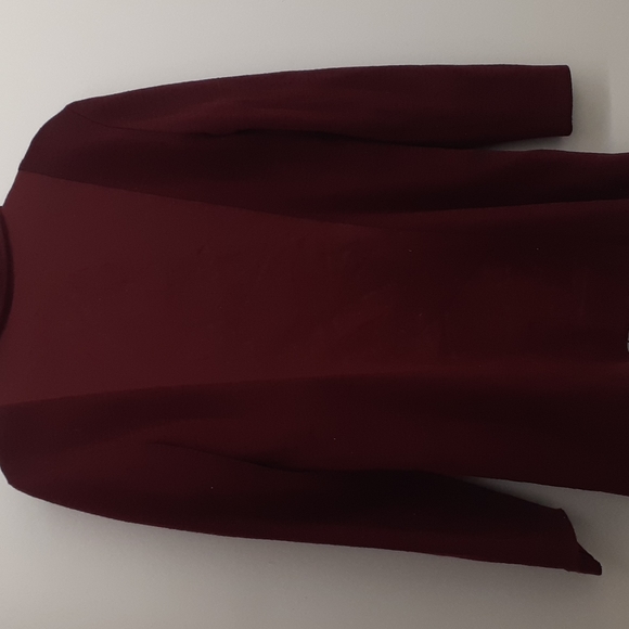 Vtg Chinatown by John Rocha Wine Red Wool Blazer Jacket pea COAT 12 UK 8 US - Picture 8 of 13